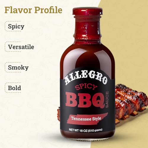ALLEGRO - The Marinate Everything Marinades | Barbecue Sauce for Chicken, Pork, Ribs & Burgers | BBQ Sauce for Grilling, Dipping & Cooking | Kosher & Gluten Free | 18 Oz (Pack of 1) - Spicy