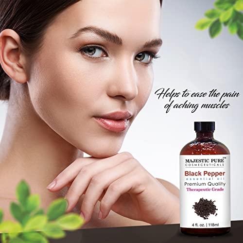 Image of MAJESTIC PURE Black Pepper Essential Oil, Therapeutic Grade, Pure and Natural Premium Quality Oil, 4 Fl Oz