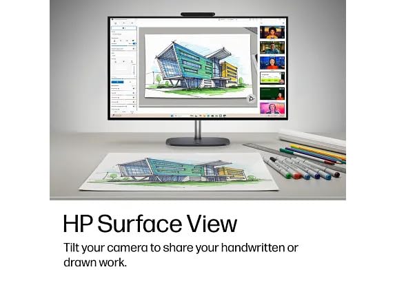 Image of HP OmniStudio 27 inch Touch AIO AI PC w /Ultra 7 355 CPU, 64GB DDR5 RAM, 4TB Gen4 SSD, WiFi 7, FHD 120Hz Touchscreen, Webcam, W11Pro, RJ45, HDMI, Adjustable All-in-One Desktop Stand & Wireless KB+Mouse