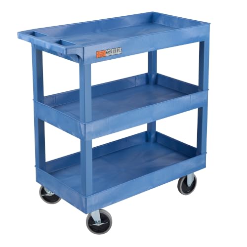 Luxor Molded Plastic Storage Cart, 37.25 Inch