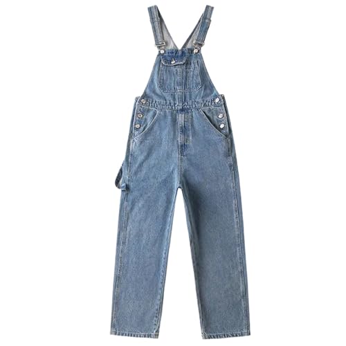 Pantalones con tirantes WOLONG de mezclilla casual para hombre