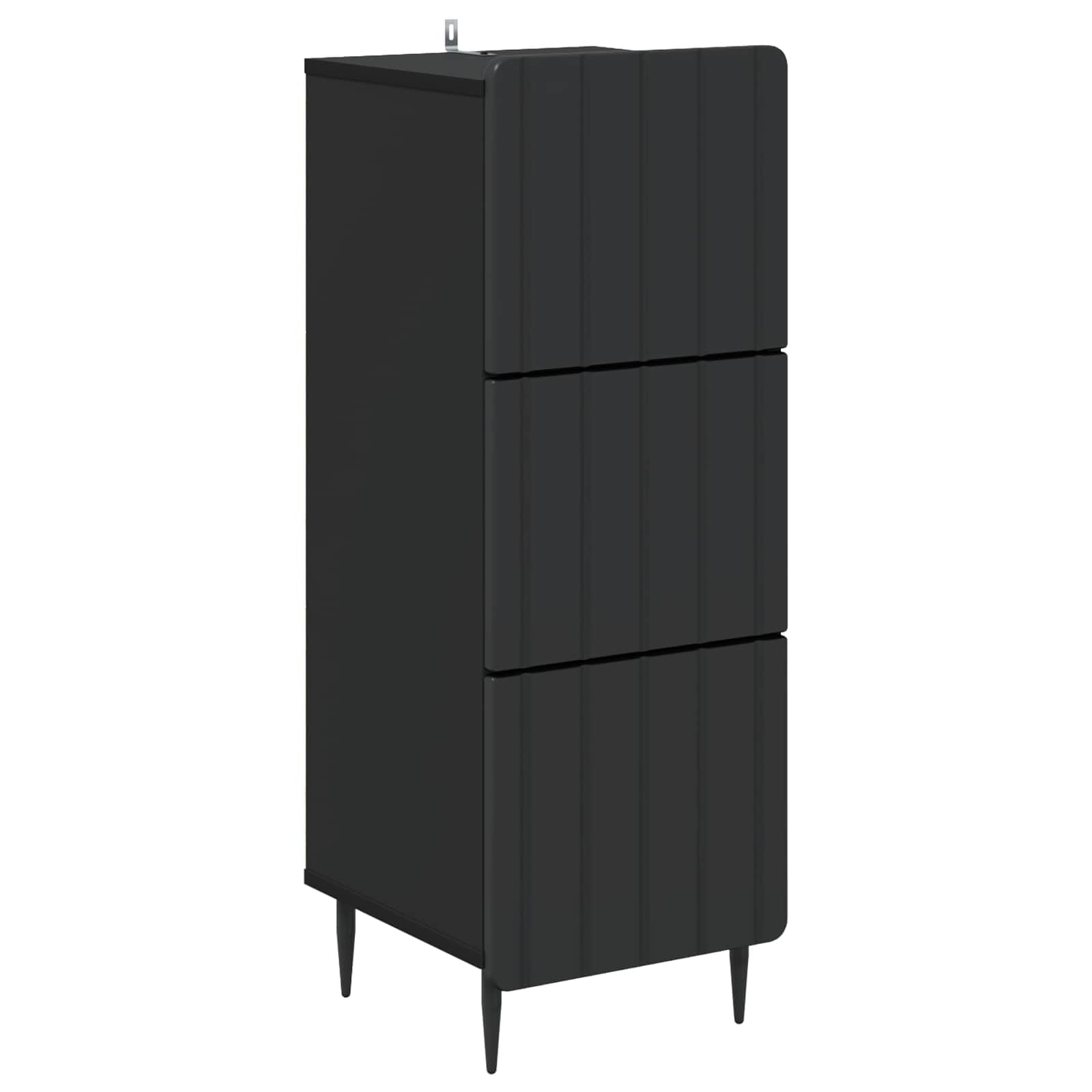 Cajonera negra de 33 x 34,5 x 92 cm, 3 cajones