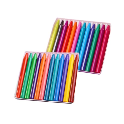 KICHOUSE 1 Paquete Crayones de Plástico Redondos para Colores de Ceras para Pintura al Óleo Material Seguro y Lavable Escolares para Clases de y Fiestas Infantiles