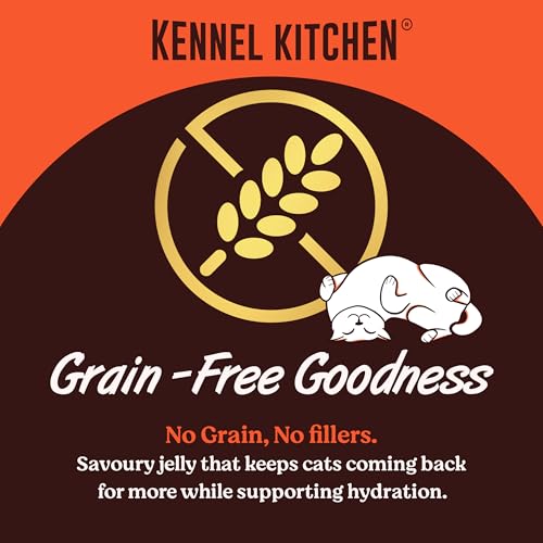 Image of Kennel Kitchen Grain Free Wet Cat Food for Adults and Kittens, Chicken in Jelly, Gravy Pet Food for Cats No Artificial Flavors, Colors or Preservatives 4 Pouches (4 x 80 GMS)