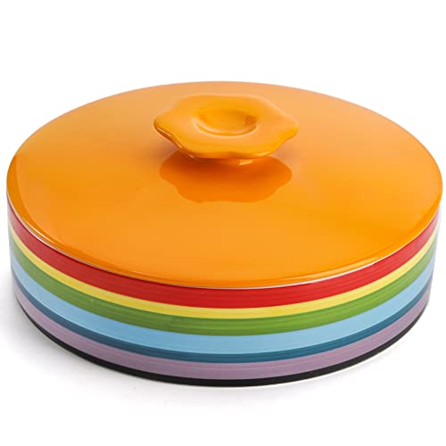 Lyellfe Chauffe-tortilla en céramique - 20,3 cm - Récipient pour tortilla - Passe au micro-ondes et au four - Parfait pour les tacos, burritos, crêpes et gaufres Cover