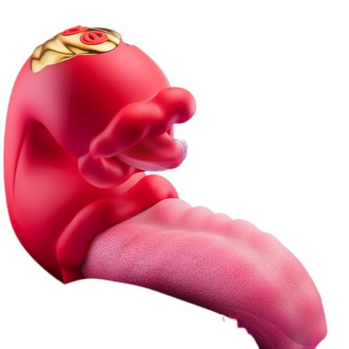 2024 New Vibration für Frauen JFRong 2 in 1 Realistischer Zunge Vibrator mit 10 * 10 Zungen Lecken Modi G-Punkt Klitoris Stimulator Erotik Sex Spielzeug Für die Frau Paare Solo weibliche Masturbation