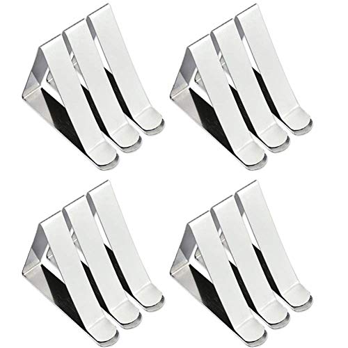 RURING Tablecloth Clip Tablecloths Stainless Steel Picnic Table Clips for Outdoor Picnic Thick Tables (12 in total)