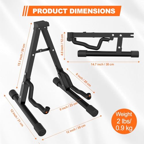 Image of SKYCELL A-Type Foldable Heavy-Duty Guitar Stand | Self-Closing Guitar Stage Stand for Home | Stable Ground Guitar Stand | Portable Guitar Stand Folding Design | Supports Up to 5.5 kg