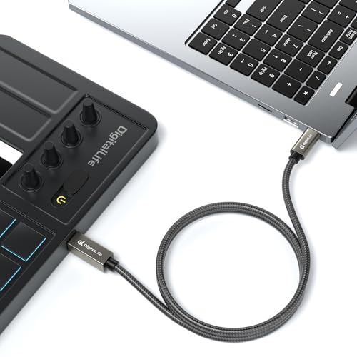 DigitalLife 2M USB-C zu B MIDI-Interface-Kabel für MIDI-Keyboard, Controller, Synthesizer, Audio-Interface und mehr, kompatibel mit Windows, macOS, Linux - (Modell-Nr.:MIDI-CB200-II)