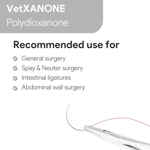 Image of VeterSut VetXANONE Absorbable Polydioxanone Surgical Suture USP Size 0, (CP-1) 1 /2 36mm Reverse Cutting Needle, 36 Inches (90 cm), 12 Count, Veterinary Use Only