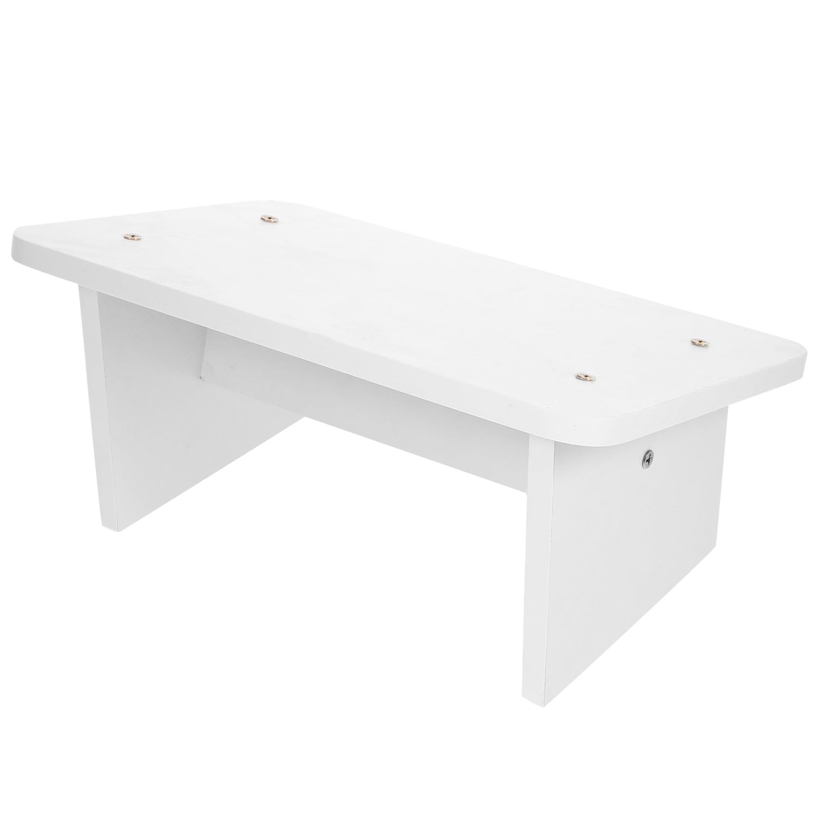FRCOLOR Poggiapiedi Ergonomico per Seduta Comoda e Postura Eretta in Legno Naturale Bianco Supporto Antiscivolo per Casa e Ufficio Sotto Tavolo
