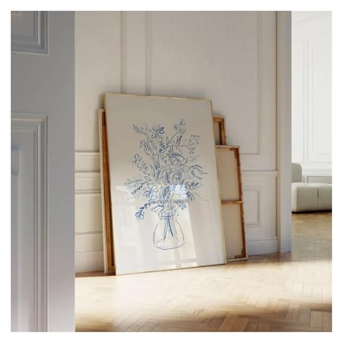 Impression affiche esthétique de fleurs bleues sur toile Premium