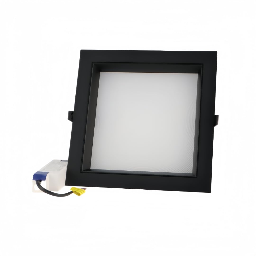 ONSSI LED-Deckeneinbauleuchte 30W 3300lm,Quadratisch 230x230 mm,(CCT-Änderung in Weiß-Neutral-Warm), vertiefter weißer Rahmen