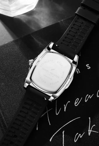 Image of Daniel Hechter Paris Cite Collection Analog Watch for Men with Square Dial, Magnifier Dome Glass, Date Display, Quartz Movement and Silicone Strap - DHM1017