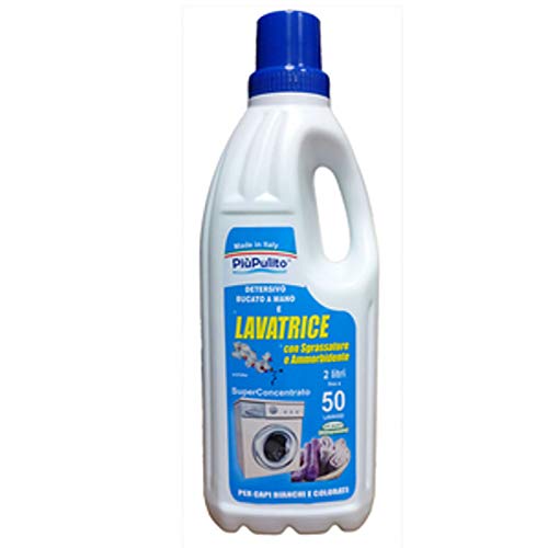 PIU' PULITO DETERSIVO LAVATRICE e BUCATO a MANO SUPER CONCENTRATO CON SGRASSATORE E AMORBIDENTE
