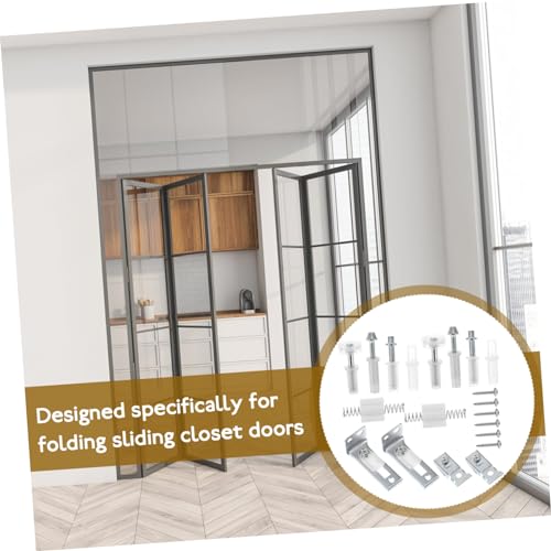 Kit de Herrajes para Puertas de Clóset Plegables UKCOCO 1 Set Kit de Reparación Durable con Partes de Repuesto para Puertas Corredizas Plegables Instalación Fácil miniatura 3