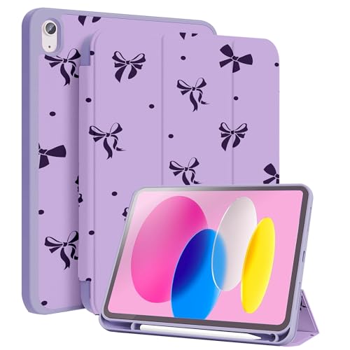 Coque iPad A16 violette anti-chute avec support et porte-stylet