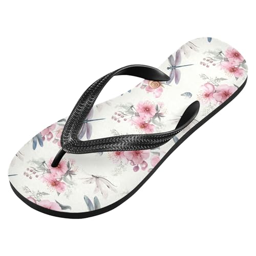 Burbuja Dragonflies Flip Flops for Women Men, Soft Thong Sandals Rubber Slippers for Pool Beach Essentials2