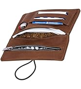 Simaru Blague à Tabac à Rouler En Cuir Italien Véritable - Pochette 30g Avec Compartiments Pour Feuilles, Filtres Et Briquets - Fermeture Éclair Supplémentaire Pour Un Rangement Sécurisé