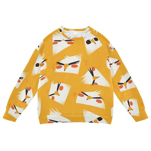 JUNZAN Cartoon Cute Albatross Yellow Little Kids Hooded Sweatshirt Fleece Kids Pullover Hoodie Sports 4T
