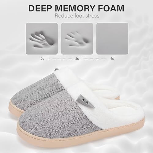 NineCiFun Women's Slippers Scuff Comfy Lightweight House Shoes Slip on Memory Foam Bedroom Slippers Indoor Outdoor Home Shoes with Soft Terry Lining3