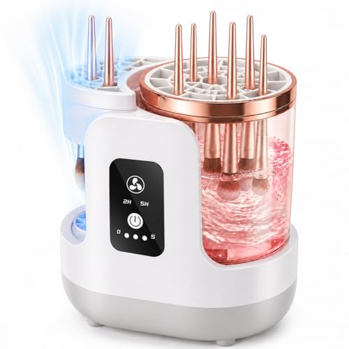 Electric Makeup Brush Cleaner Machine with Automatic Cleaning and Drying Functions Portable Makeup Brush Cleaner for All Size of Makeup Brushes Gifts for Makeup Lovers