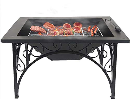 Homeology KOJIN Multi-Functional Elegant Black Square Outdoor Garden & Patio Luxury Heater Fire Pit Brazier - Image 4