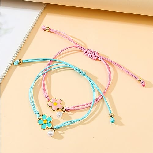 Aktully Back to School Mommy and Me Bracelet Flower Matching Wish Bracelet First Day of School Bracelet for Mother Daughter Bracelet Jewelry2