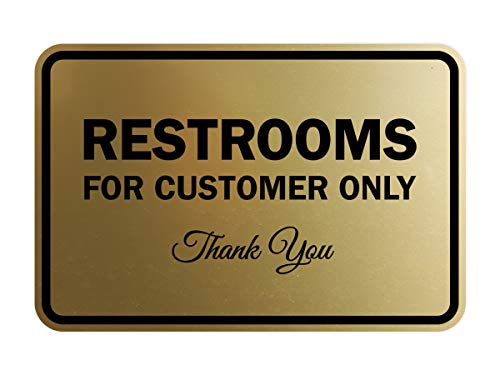 Signs ByLITA Classic Framed Restrooms for Customers Sign (Brushed Gold) - Small 10 Pack