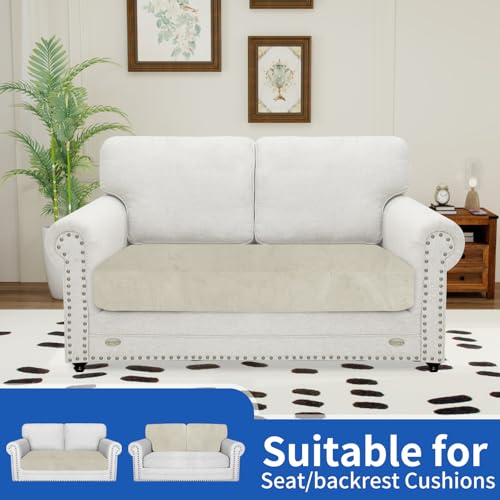 Housse Coussin Canapé Velours Beige Antidérapant Ystyle