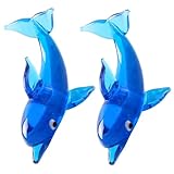 Décoration intérieure : ajoutez une touche unique à votre bureau avec ces pièces de décoration intérieure, figurines de dauphins en verre, ornement en verre de dauphin