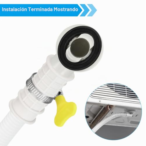 Miniatura 5 de Patikil 6,5 Pies Aire Acondicionador Manguera Kit, Universal Conector Manguera Con Abrazadera Para Mini-Split Ventana Ac Unidad Lavavajillas Grifo, Blanco