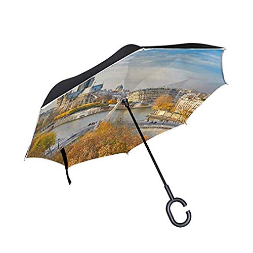 Parapluie inversé anti-goutte double couche de golf