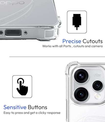 Image of KAPAVER Essential Back Cover Case Compatible with Oppo Reno 15 (PC+TPU) (Oppo Reno 15 - Clear)