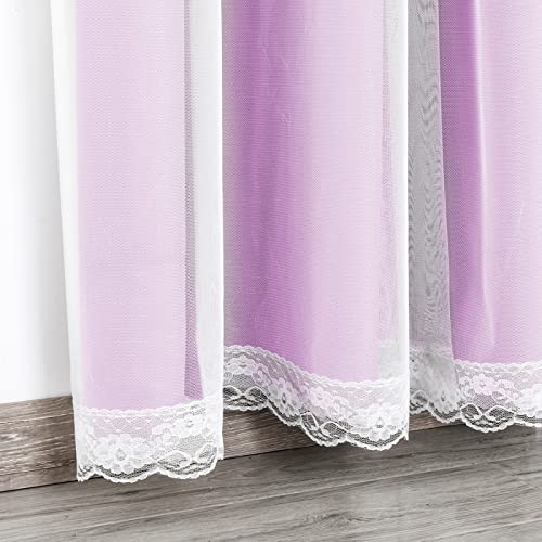 Rideau occultant violet double couche de qualité supérieure 94 cm