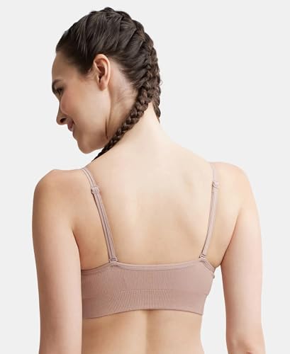 Image of Jockey FE53 Women's Wired Padded Super Combed Cotton Elastane Strech Medium Coverage Plunge Neck Pushup Bra with Multiway Styling