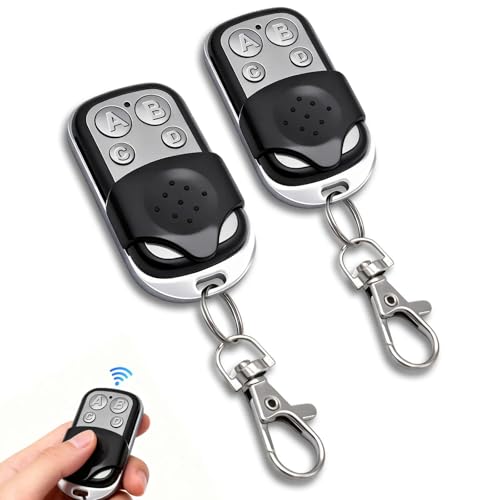 LAIVIYA Mando Garaje Universal, 2PCS Mando Garaje Clonador, Código Rodante Duplicador, Compatible con Mandos a Distancia Marantec Interruptor De Garaje con Botón Alfabético para Luces Persianas
