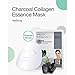 DERMAL Charcoal Collagen Essence Korean Facial Mask Sheet Pack of 10 - Pore Purifying, Boosting Moisture, Rejuvenating Clarity - Hypoallergenic Skin Friendly Sheet