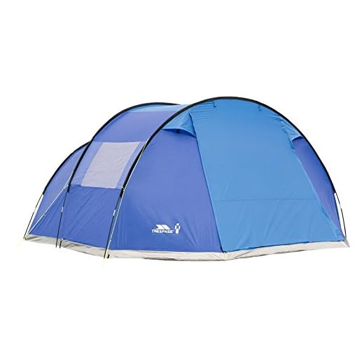 Trespass 6 personer tält 4, 85 m x 3, 8 m x 2 m/ 11, 2 kg/vattentät torrisdal, blå, EACH, UUUACTTM30002_BLUEACH