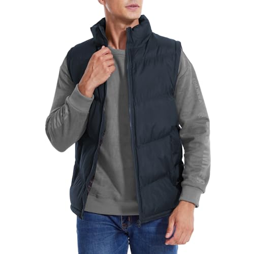 GarBull Weste Herren Steppweste Daunenweste Ärmellose Freizeit Jacke Sportweste Wärme Westen mit Kletttasche für Männer Wandern Reiten Golf