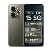 realme 15 5G Smartphone 5G, 12GB+256GB, Display 6.77" AMOLED 144Hz, Batteria 6600mAh, Fotocamera 50MP AI, IP68/IP69K Impermeabile, NFC, Dual SIM, Black