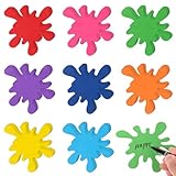 MixTeach 200 Pcs Multicolor Paint Splatter Cutouts Paper Art Paint Cutouts Painting Splash Shape Die Cuts with Glue Points for School Classroom Bulletin Board Art Theme Birthday Party Wall Decoration