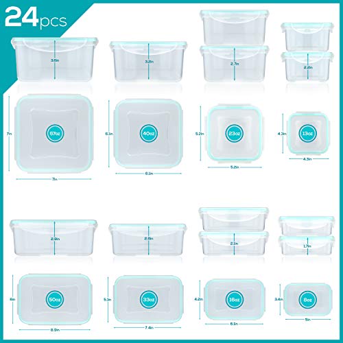 Vallo Plastic Food Containers With Lids For Food Storage - Safe For Dishwasher, Microwave, And Freezer - Bpa Free, Perfect For Meal Prep & Freezer [24 Pc Set] #TOP6
