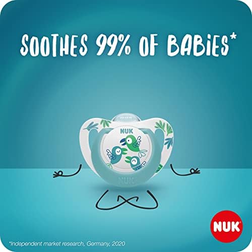 NUK Star Baby Dummy | 6-18 Months | Day & Night Soothers | BPA-Free Silicone | Pink Koala | 2 Count