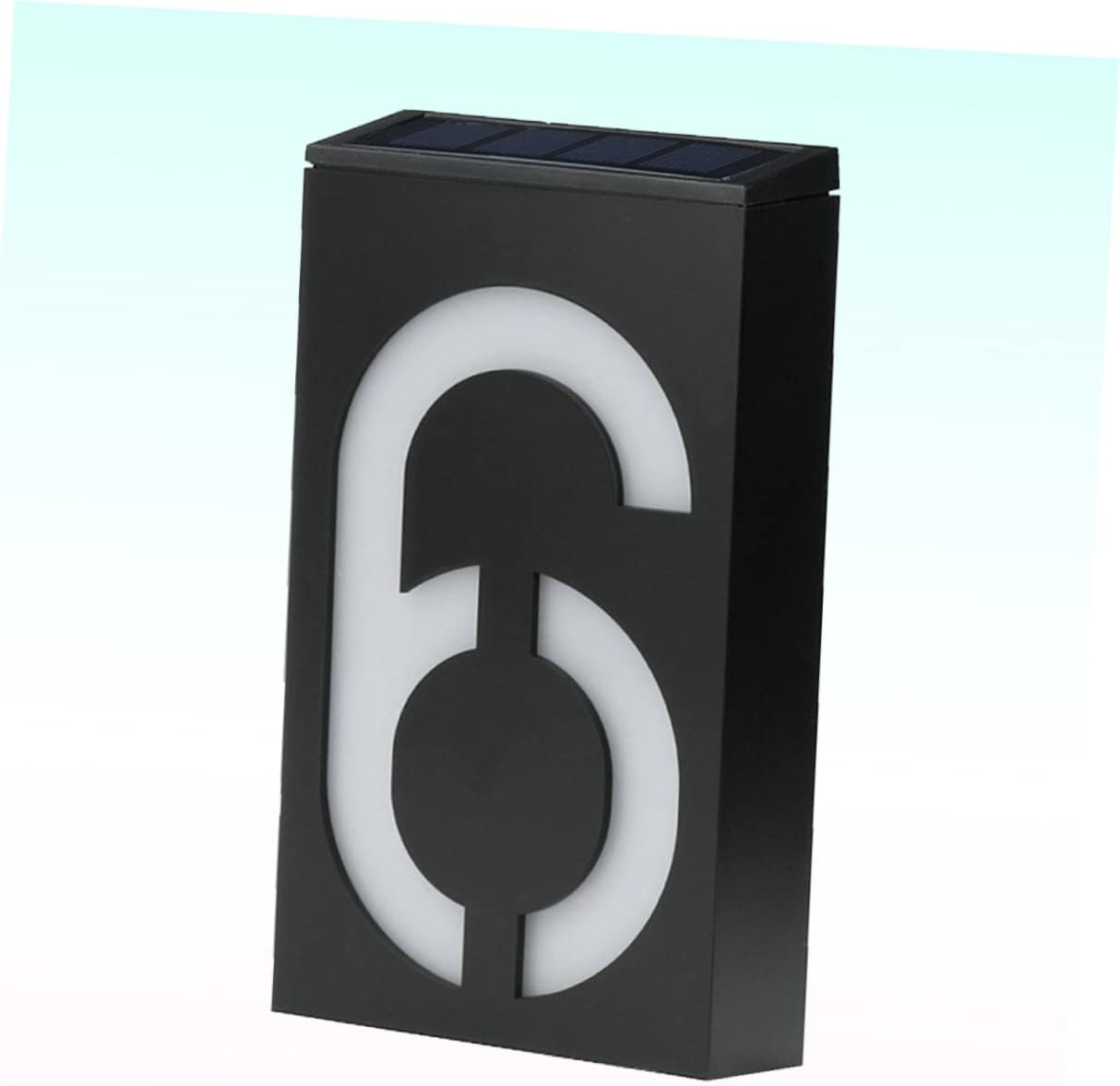 DOITOOL 6 Signs House Solar Owered Number Light Digital Sign Solar Door Plate The Sign Digital Light Led