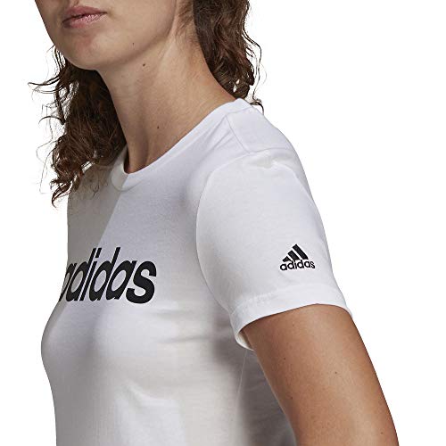 Adidas Womens Linear T-Shirt White/Black X-Small #TOP6
