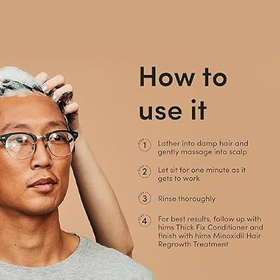 HIMS Thick Fix Hair Thickening Shampoo for Men - Hair Loss Shampoo with Saw Palmetto and Niacinamide - No Parabens or Sulfates, Vegan and Cruelty Free - Eucalyptus Grove - 6.4 fl oz