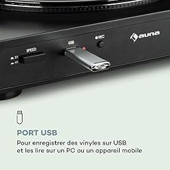 AUNA Fullmatic – Platine entièrement Automatique, 33 ou 45 TR/Min, 30 ou 17 cm Format Record, Port USB, Entrée AUX… - Les Beatles, Paul McCartney, John Lennon, RIngo Starr, George Harrison AUNA Fullmatic - Platine entièrement Automatique, 33 ou 45 TR/Min, 30 ou 17 cm Format Record, Port USB, Entrée AUX… – Image 4