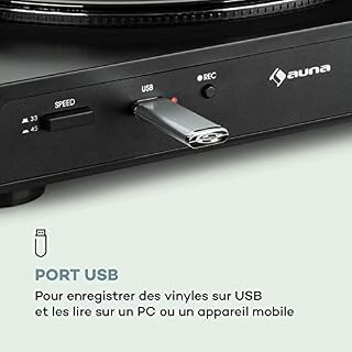 AUNA Fullmatic – Platine entièrement Automatique, 33 ou 45 TR/Min, 30 ou 17 cm Format Record, Port USB, Entrée AUX… - Les Beatles, Paul McCartney, John Lennon, RIngo Starr, George Harrison AUNA Fullmatic - Platine entièrement Automatique, 33 ou 45 TR/Min, 30 ou 17 cm Format Record, Port USB, Entrée AUX… – Image 4
