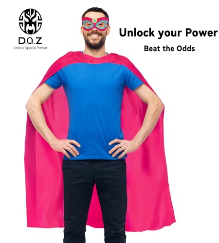 D.Q.Z Adults Superhero Cape and Mask, Birthday Gifts for Men Women Cosplay Costumes, Halloween Vampire Capes (Rose) - Thumbnail 3